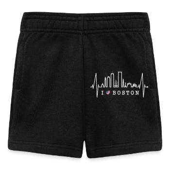 Boston Skyline Heartbeat USA Fan coeur pulsation amour - Short Bébé - noir - Devant