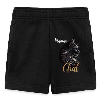 Chat Maman Ornemental Noir Doré - Short Bébé - noir - Devant