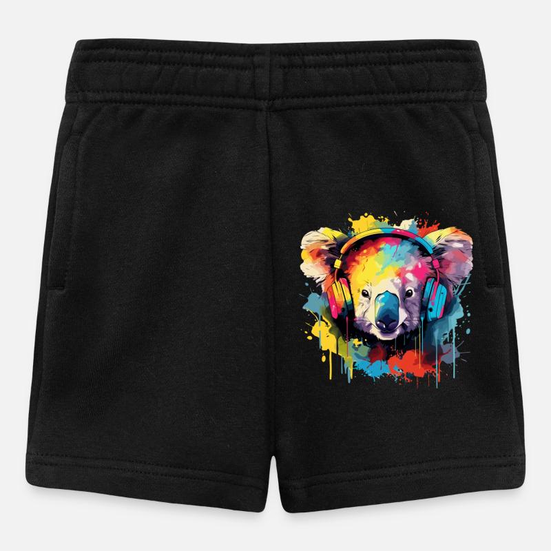 Koala mit Kopfhörer Musik Koala Bär - Baby Shorts - Schwarz