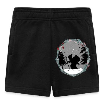 Knecht Ruprecht en papier découpé style Noël - Short Bébé - noir - Devant