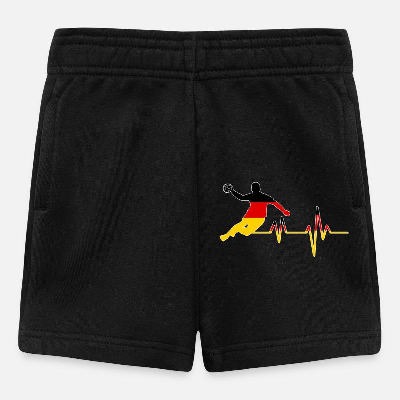 Battement de cœur du handball - Short Bébé - noir