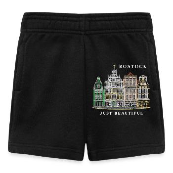 Rostock, Ostsee, Deutschland, Zeichnung - Baby Shorts - Schwarz - Vorne