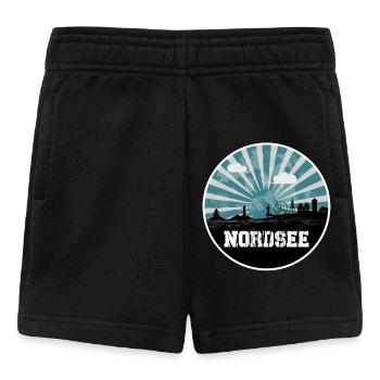 Ligne d’horizon de l’heure bleue de la mer du Nord - Short Bébé - noir - Devant