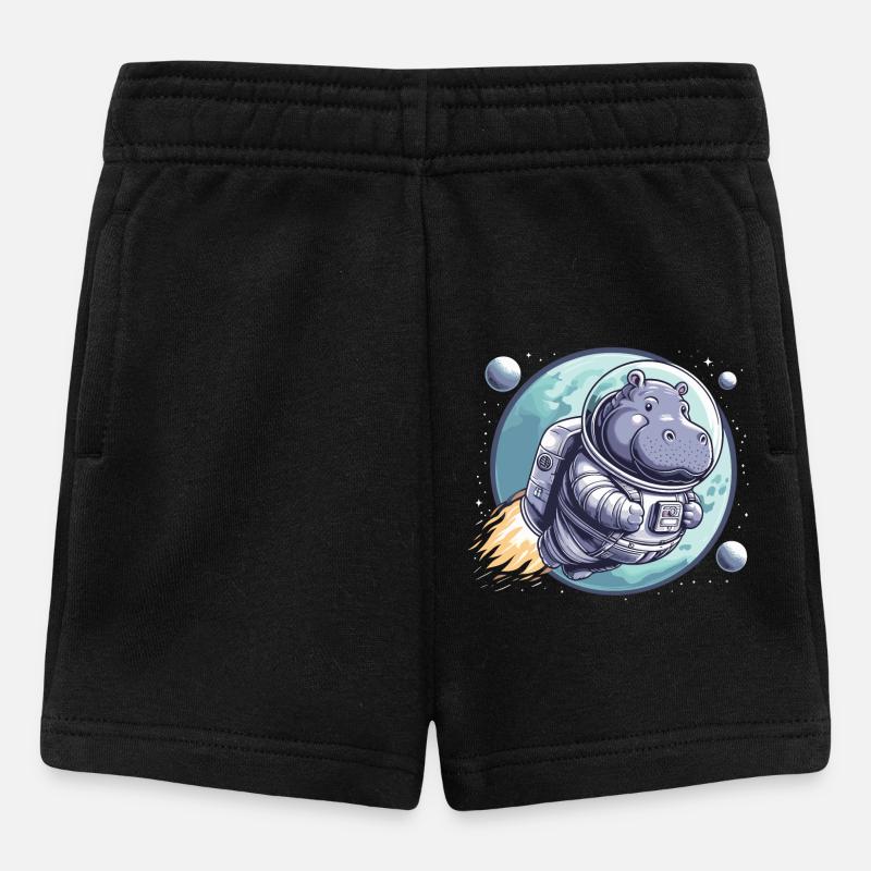 Hippopotame astronaute spatial - Short Bébé - noir
