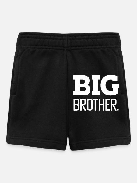 Bold Big Brother Graphic Tee Design - Baby Shorts - black