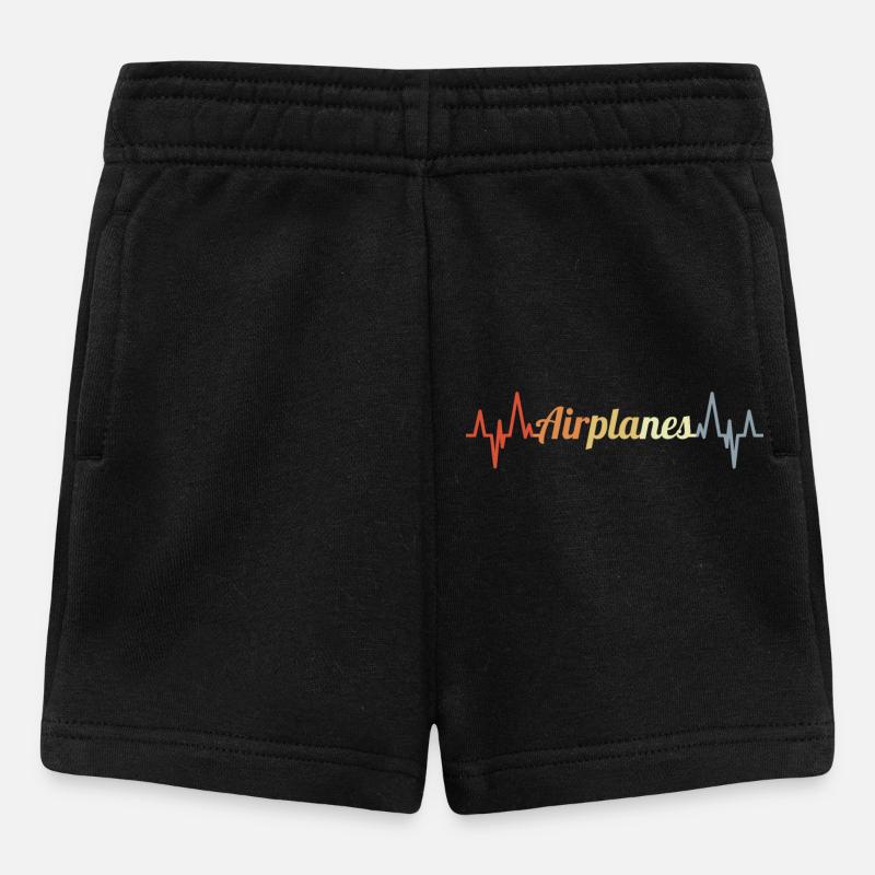 Avions Palpitations Coeur Look Vintage - Short Bébé - noir