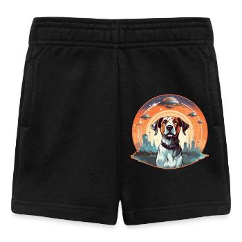 Dog with UFOs Dog Lovers Dogs - Baby Shorts - black - Front