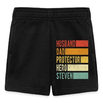 Steven Name Papa Geschenk - Baby Shorts - Schwarz - Vorne