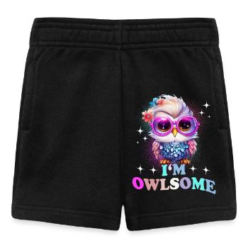 Eule Eulen I`m Owlsome - Baby Shorts - Schwarz - Vorne