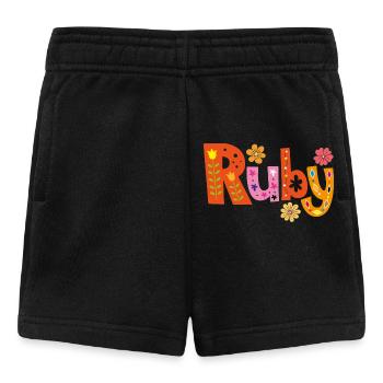 Nom de rubis personnalisé - Short Bébé - noir - Devant