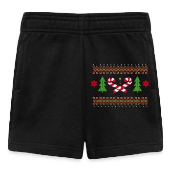 Modèles de canne à sucre pour Noël - Short Bébé - noir - Devant