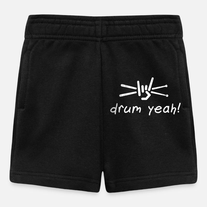 Drum Yeah! Energetic Drum Pattern Illustration - Baby Shorts - black