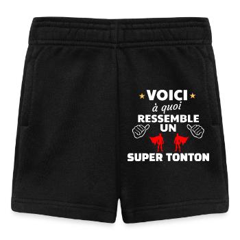 Super héros à thème de super tonton - Short Bébé - noir - Devant