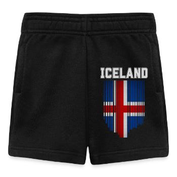 Flagge von Island, Isländischer Stolz - Baby Shorts - Schwarz - Vorne