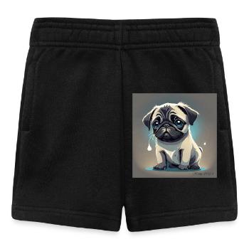 Pug in love with tears in his eyes - Baby Shorts - black - Front