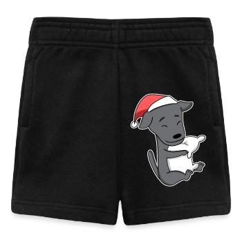 Lévrier italien chien Animal Noël - Short Bébé - noir - Devant