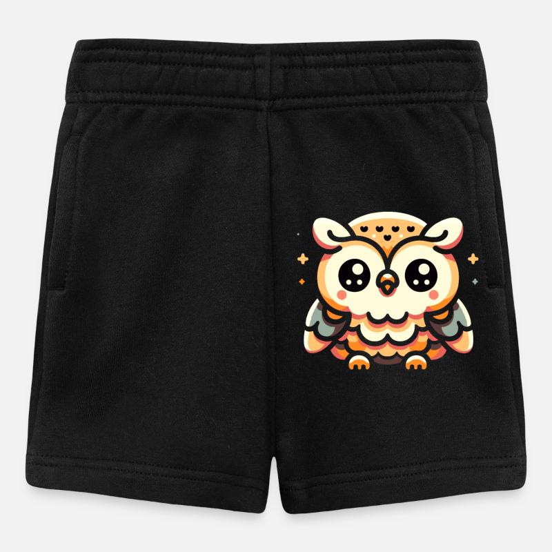 Eule - Baby Shorts - Schwarz
