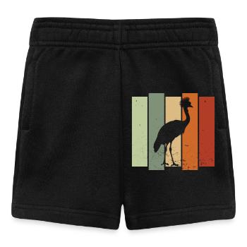 Grue couronnée rétro ornithologique ornithologue - Short Bébé - noir - Devant