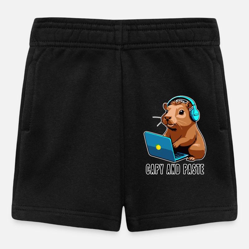 Capybara avec Joke Capy et Pâte - Short Bébé - noir