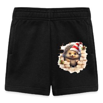 Hérisson de Noël dans le mur - Short Bébé - noir - Devant