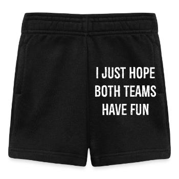 Ich hoffe nur, dass beide Mannschaften Spaß haben, lustiges Trikot - Baby Shorts - Schwarz - Vorne