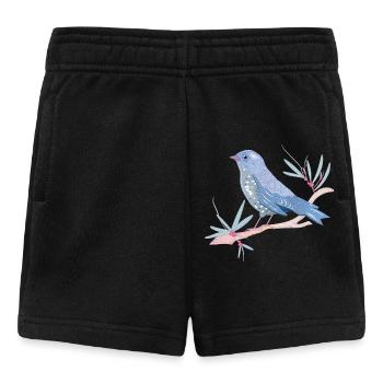 bluish bird with mistletoe in winter mood - Baby Shorts - black - Front