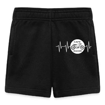 Café Racer Symbole Heartbeat Pulse Icône Moto - Short Bébé - noir - Devant