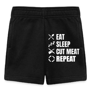 Essen Schlafen Metzgern Wiederholen - Baby Shorts - Schwarz - Vorne