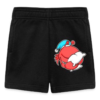 Crab with pillow and sleepy cap - Baby Shorts - black - Front