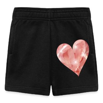 rosafarbenes Rosenquarz Kristall Motiv als Herz - Baby Shorts - Schwarz - Vorne