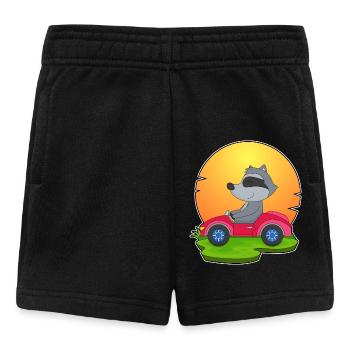 Waschbär Auto - Baby Shorts - Schwarz - Vorne