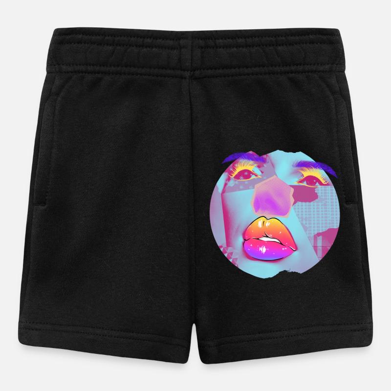 Collage lumineux Pop Art - Short Bébé - noir