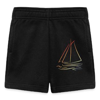 Vintage Segelboot - Baby Shorts - Schwarz - Vorne