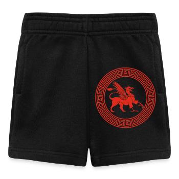Symbole grec du griffon rouge - Short Bébé - noir - Devant