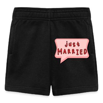 ICH HABE GERADE GEHEIRATET. Junggesellinnenabschied. VALENTINSTAG. PAAR - Baby Shorts - Schwarz - Vorne