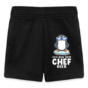 Chef Spruch Anführer Pinguin Motiv - Baby Shorts - Schwarz - Vorne