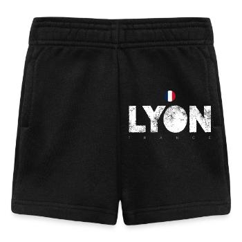 Texte en gras de Lyon avec drapeau français - Short Bébé - noir - Devant