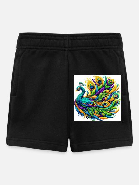 Pfau - Baby Shorts - Schwarz