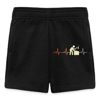 Fleischer Strichmännchen Herzschlag - Baby Shorts - Schwarz - Vorne