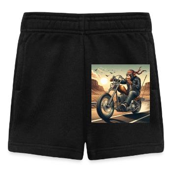 Cooler Affe auf einem Chopper - Baby Shorts - Schwarz - Vorne