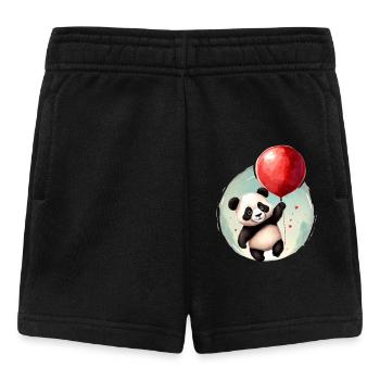Panda Bear with Balloon - Baby Shorts - black - Front
