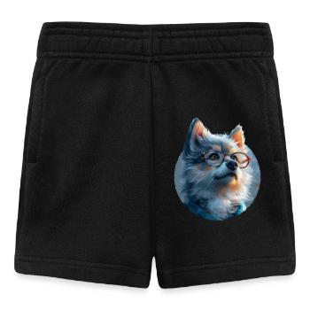 Illustration de Loup avec lunettes - Short Bébé - noir - Devant