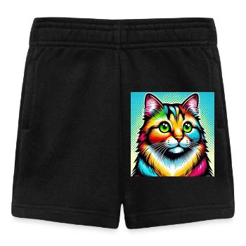 Cat Pop Art - Baby Shorts - black - Front