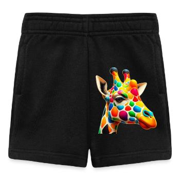 Giraffe farbig und bemalt wie Harlekin - Baby Shorts - Schwarz - Vorne
