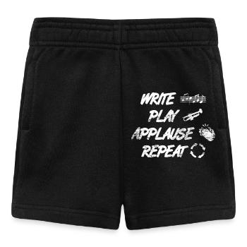 writing, playing, applause, repeating - Baby Shorts - black - Front