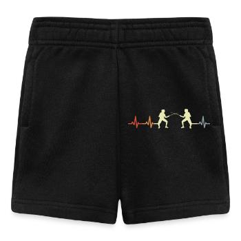 Vintage Fechten Herzklopfen - Baby Shorts - Schwarz - Vorne