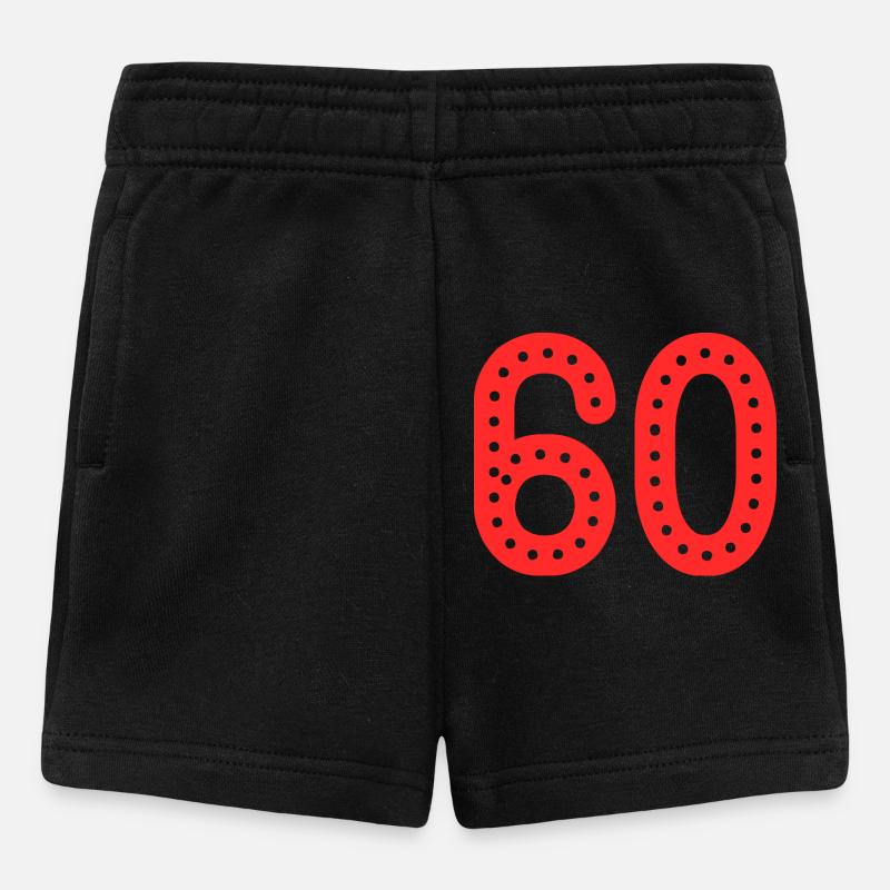 60. 60 ANS. 60e ANNIVERSAIRE. ANNIVERSAIRE 60 ANS. - Short Bébé - noir