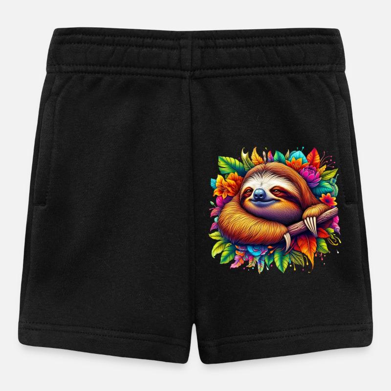Faultier - Baby Shorts - Schwarz