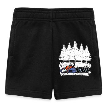 Forêt, Bois, Sciure de bois, Arbre, Forêt, Foresterie, Foresterie - Short Bébé - noir - Devant