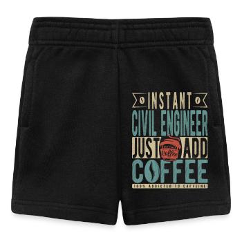 Instant Civil Engineer Just Add Coffee - Baby Shorts - black - Front